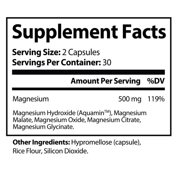 Vitaminer Complexo 5 Magnésio Aquamin® 500mg - 60 Cápsulas - Image 3